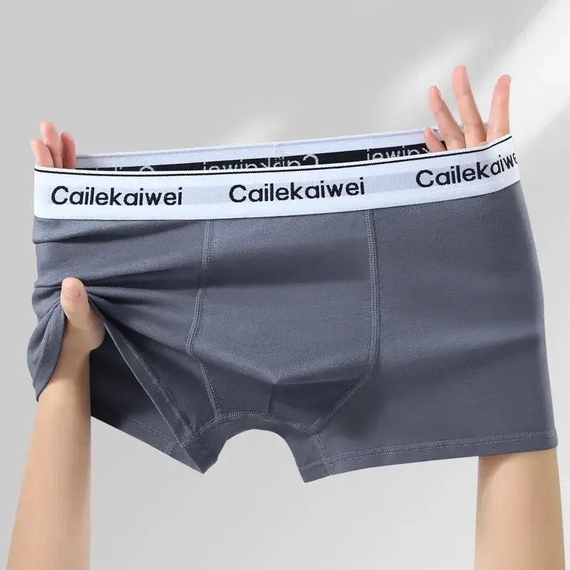 5Pcs/Lot Underwear Man High Quality Pure Cotton Antibacterial Flat-leg Pants Breathable Four-corner Waistband Men's Boxer Briefs