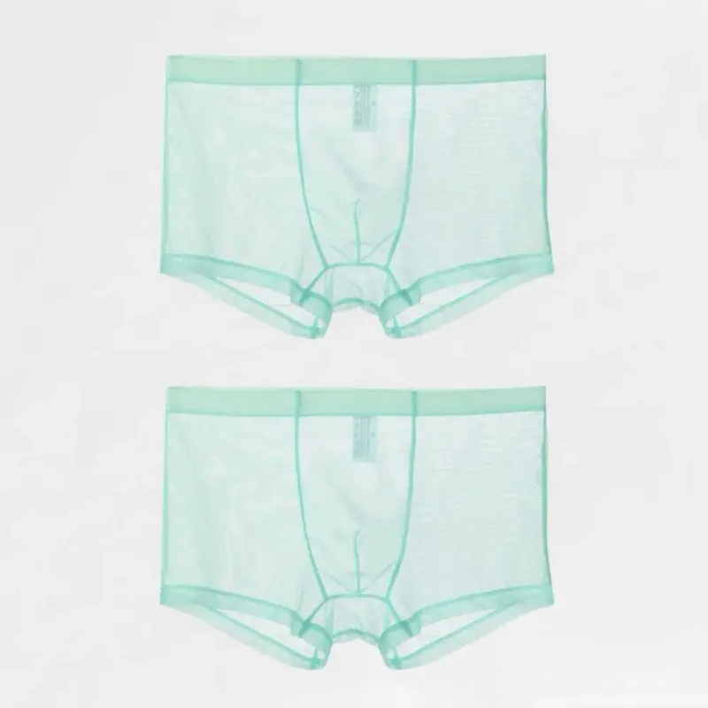 Genomskinliga boxershorts för män genomskinlig manliga kalsonger Sexiga Mesh Låg midja Is Silke Tunn Kylning Herr Trosor Herr Underkläder — image 23