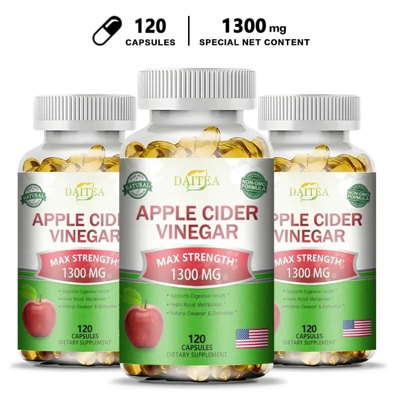 Daitea apple cider vinegar capsules support obesity-prone body management burn fat and inhibit fat accumulation