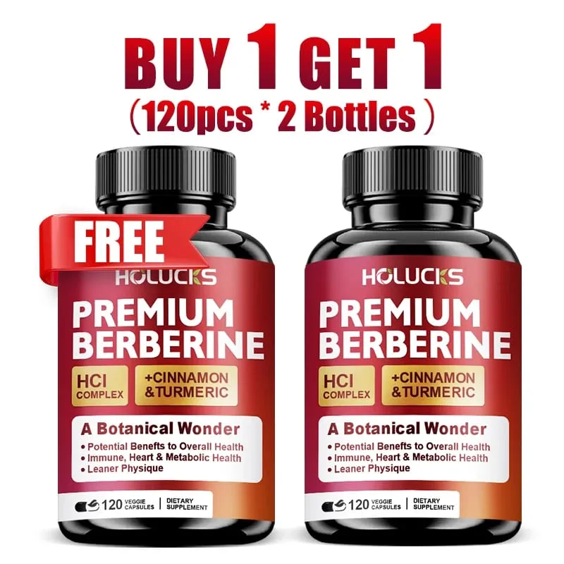 Berberine Capsules Support Blood Sugar Heart Metabolic Digestive Health Weight Management Liver Detox Antioxidant Immune