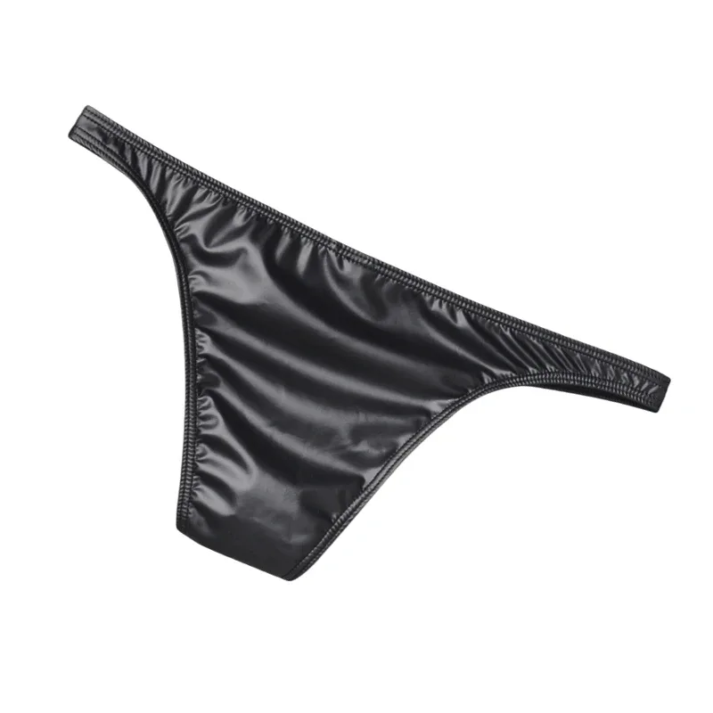 Panlalaking Faux Leather Bikini Briefs Underpants U Pouch Sexy Slips para sa Mga Lalaki De-kalidad na Lingerie Cuecas Calzoncillos Panlalaking Panty — image 2