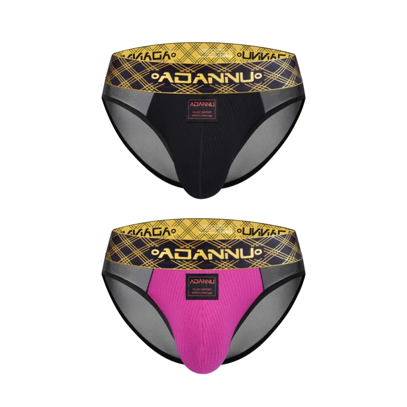 Luxury Ice Silk Men's Underwear with Gold Thread Embroidery Waistband Ultra-Thin Transparent Mesh Quick-drying Briefs for Men — image 32