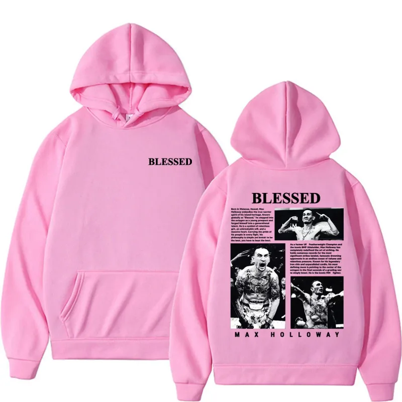 Max Holloway Blessed Vintage Graphic Hoodies Men Women Harajuku Violence Aesthetic Sweatshirts Casual Comfort Long Sleeve Hoodie — image 9
