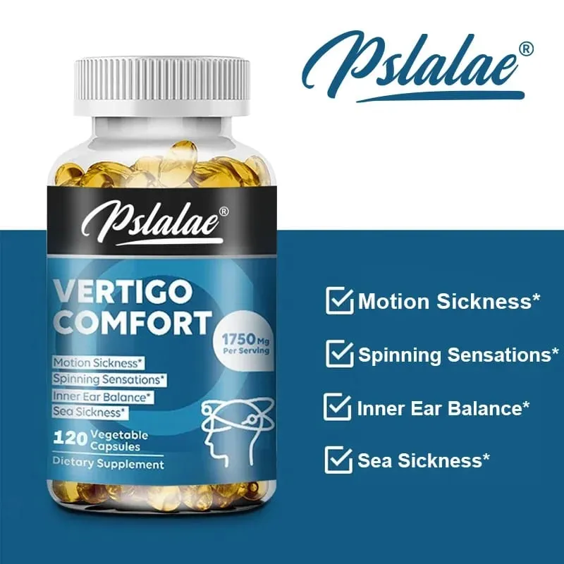Vertigo Comfort Capsules - Inner Ear Balance Supplement - Relieves Dizziness Nausea Spinning and Shaking Feelings