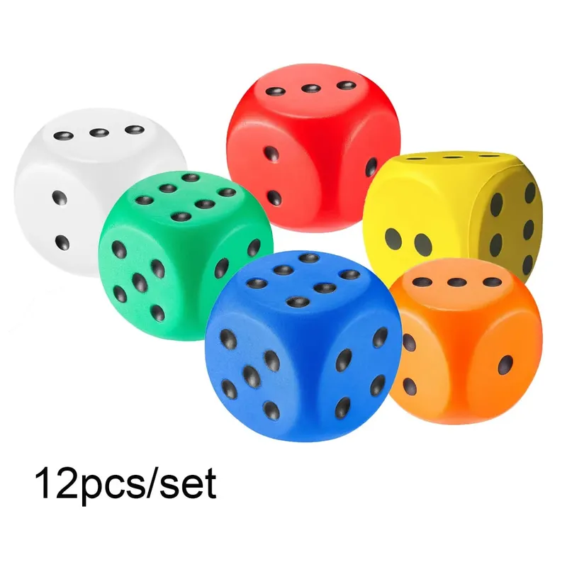 6/12 יח'\סט קוביות קצף גדולות נקודות ג'מבו רכות קוביות קצף 6 צדדיות קוביות ריבאונד מזויפות ג'מבו קוביות — image 8