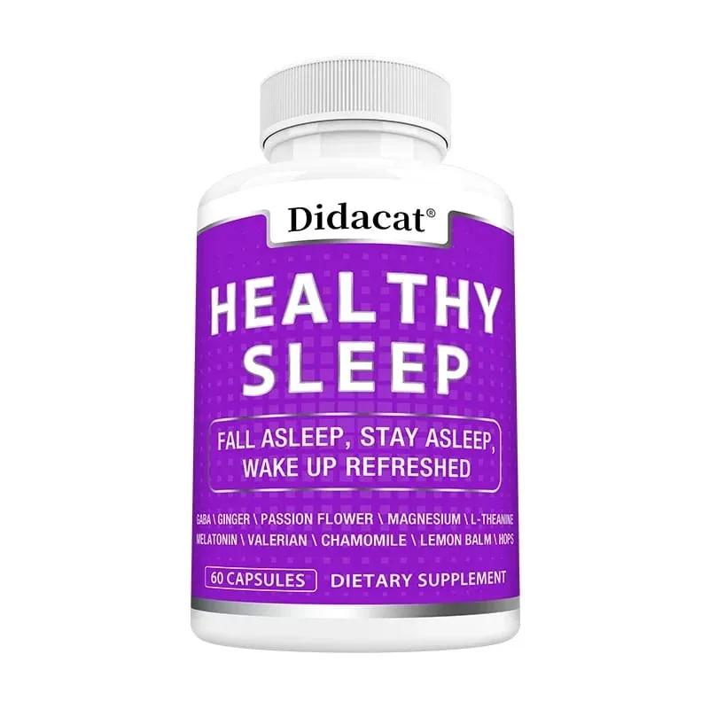 Valerian Capsules - with Magnesium Glycinate Chamomile Promate Sleep Quality Improve Mood Support Immune Health