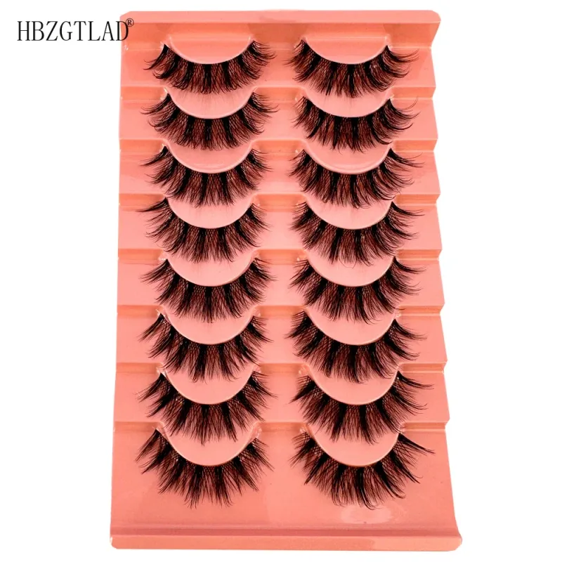 7/8PairsCat Eye Eyelashes manga Lashes 3D Clear Band Lashes naturalHalf Lashes End Eye Eyelonged Mink Eyelashes Αφράτες βλεφαρίδες — image 24