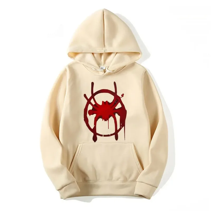Sportkläder för män och kvinnor. Ny svart huvtröja. Miles Morales Spider Symbol Print Sweatshirt för män. — image 4