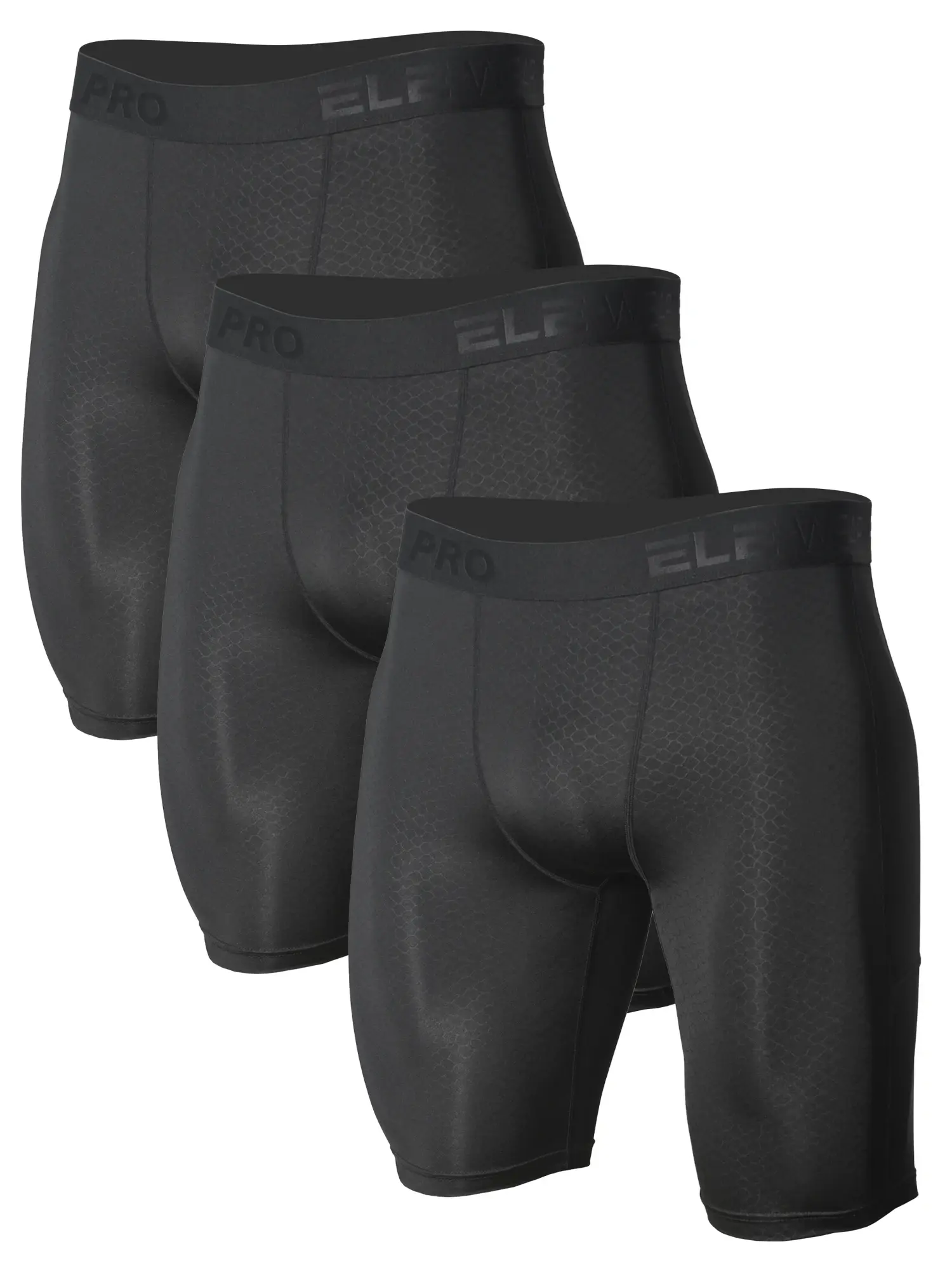 3pcs Men's Underwear Sports Running Fitness Side Pockets,Front Inner Pocket,Snake Pattern Embossed,Moisture Wicking Quick Drying — image 2