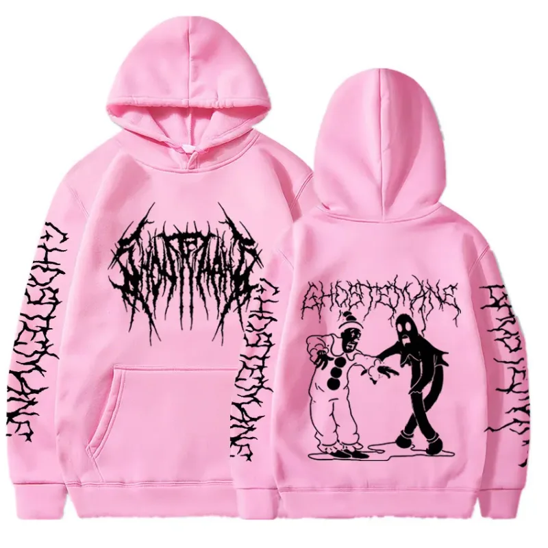 Ghostemane moletom com capuz estampa dupla face, moda masculina hip hop metal rock gótico oversized moletom agasalho streetwear — image 5