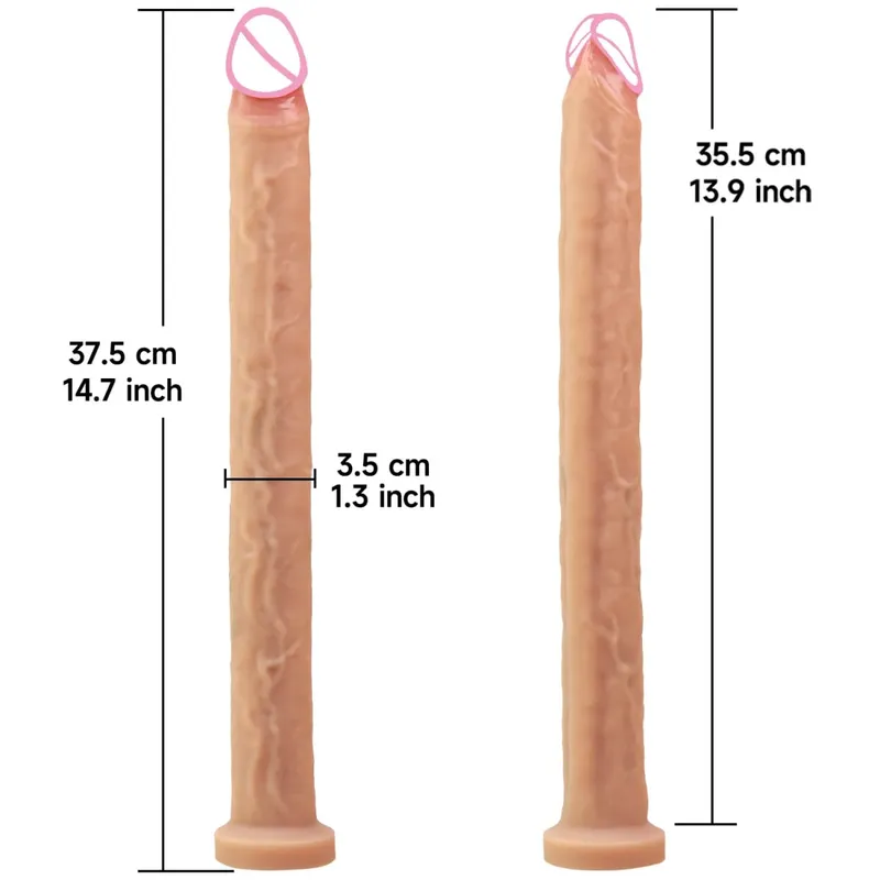 Super Long Realistic Dildos Butt Plug Μαλακό πέος σιλικόνης για ενήλικες Βεντούζα Παιχνίδια σεξ για γυναίκες άνδρες Πρωκτικό μασάζ κόλπου