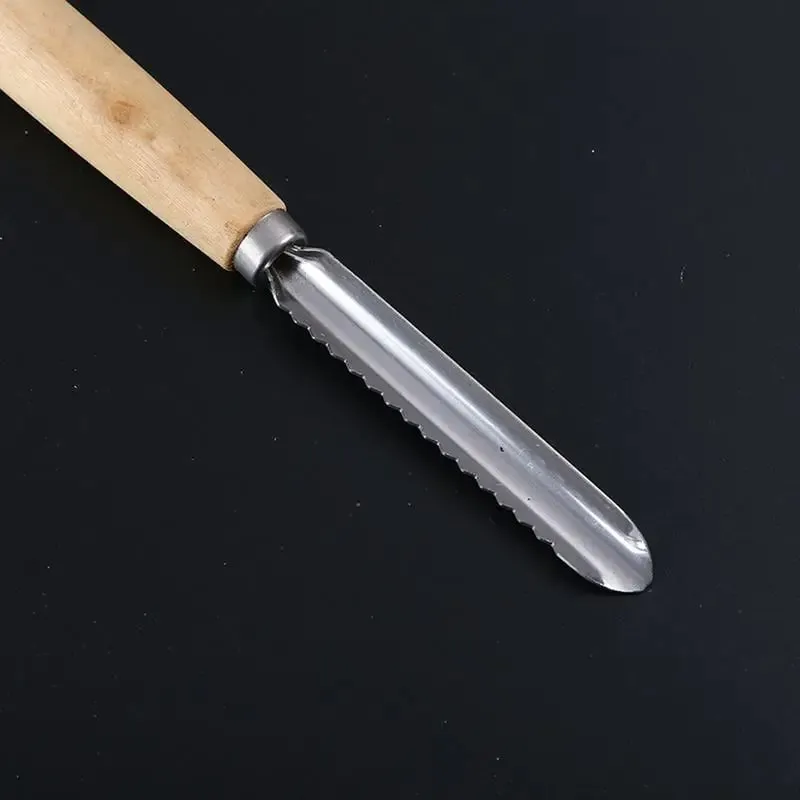 Corer כלי מטבח נירוסטה אגס פיטר נגד החלקה ידני מטבח מחליק עם ידית עץ לחיתוך פירות בישול סלט