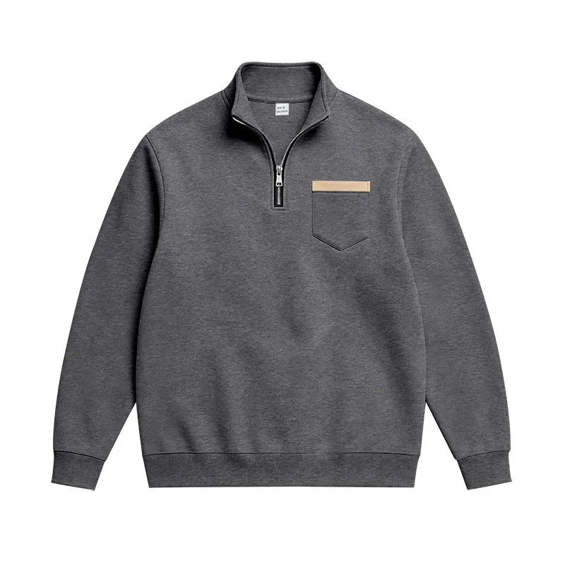 Homens 2026 outono inverno item quente velo forrado gola solta vintage moletom casual commuter moda masculina outerwear diário — image 33