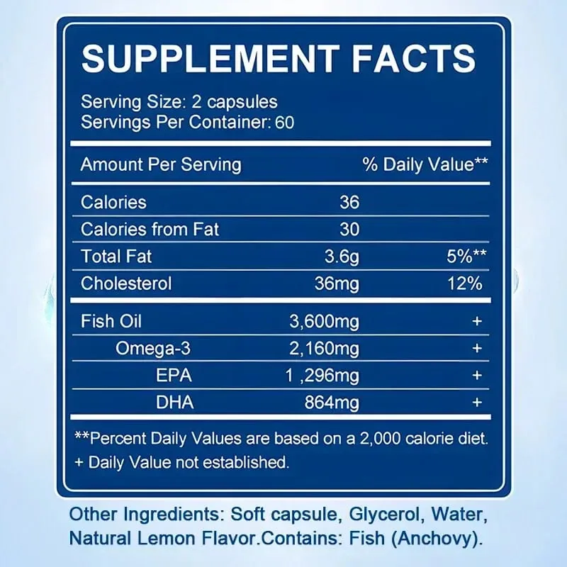 Omega 3 Fish Oil - EPA & DHA Highest Potency for Joint & Brain Support Heart Health Eyes — image 6