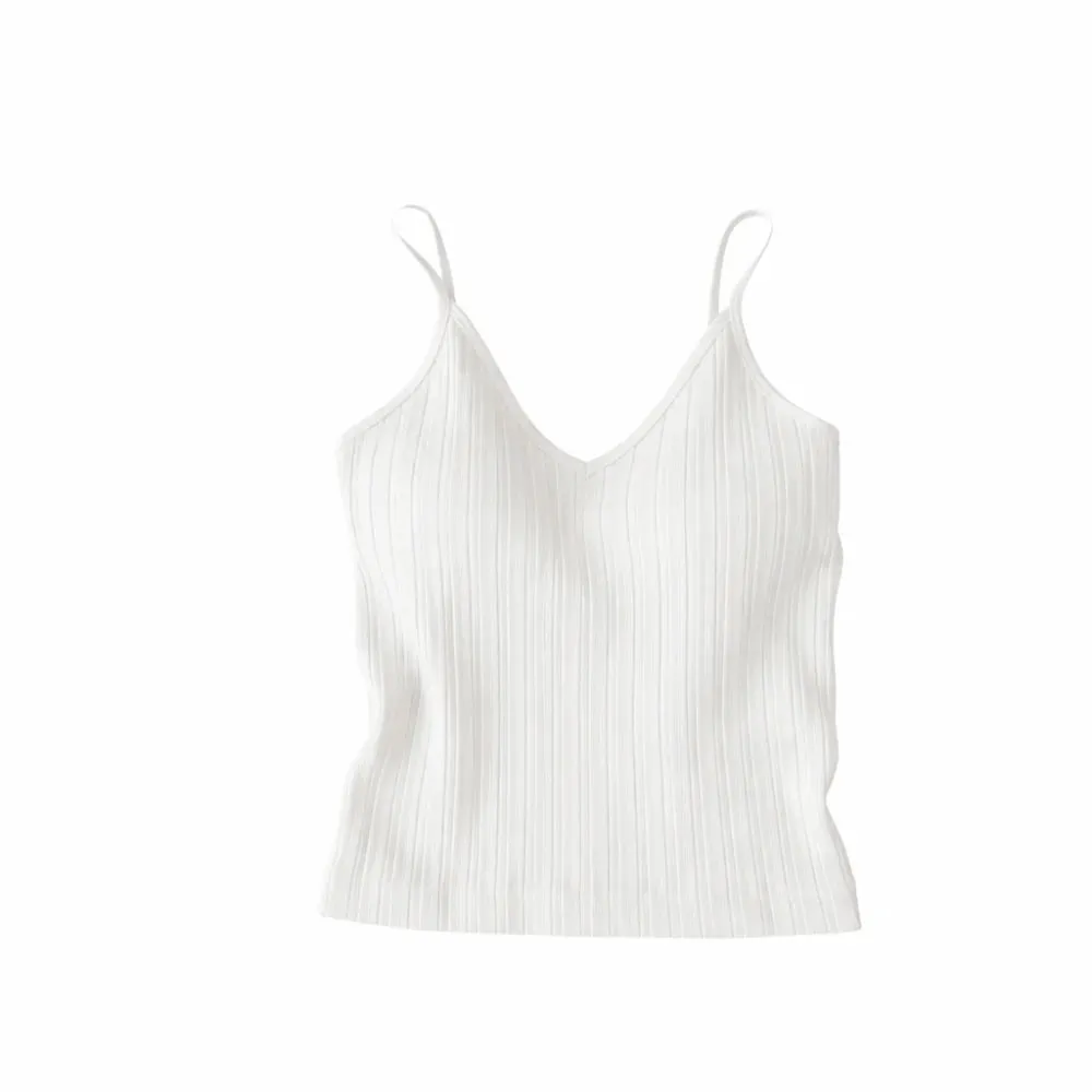 Új V-nyakú Camisole felső Ujjatlan belső viselet Halter alsóing egyrészes kupa francia stílusú fehérnemű nyár — image 8