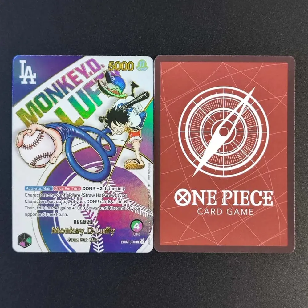 DIY OPCG ONE PIECE CARD Monkey.D.Luffy Ace (010) (Dodgers x ONE PIECE) EB02-010 One Piece Promotion Anime English Cards Foil
