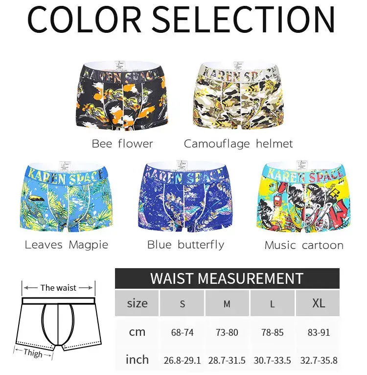 Men's Breathable Ice Silk Printed Boxer Briefs Underwear Fashionable Male Panties Comfortable Calzoncillo Hombre — image 14