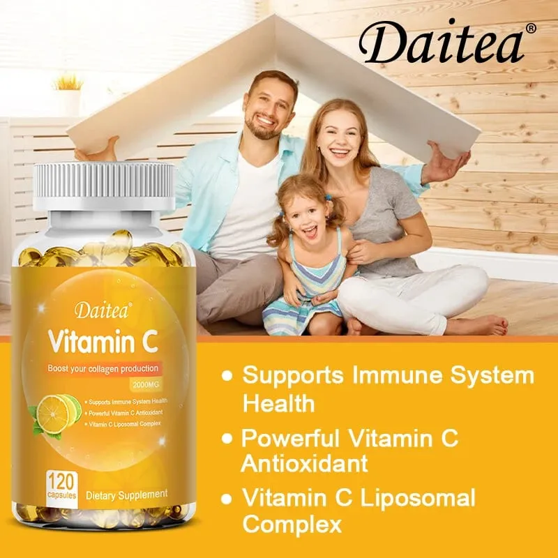 C-vitamin kapszula - 2000mg elősegíti a kollagéntermelést, támogatja a bőrt és az immunrendszer egészségét Erőteljes antioxidáns 120 kapszula — image 5