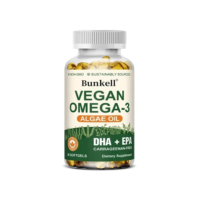 Omega 3 algaolaj | Plusz DHA EPA nem GMO Általános egészség | Halolaj-helyettesítő 120 kapszula Lágy kapszula