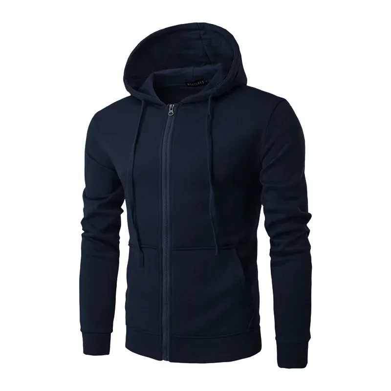 Mode fleece för män avslappnad luvtröja med dragkedja Lämplig för vår och höst — image 2