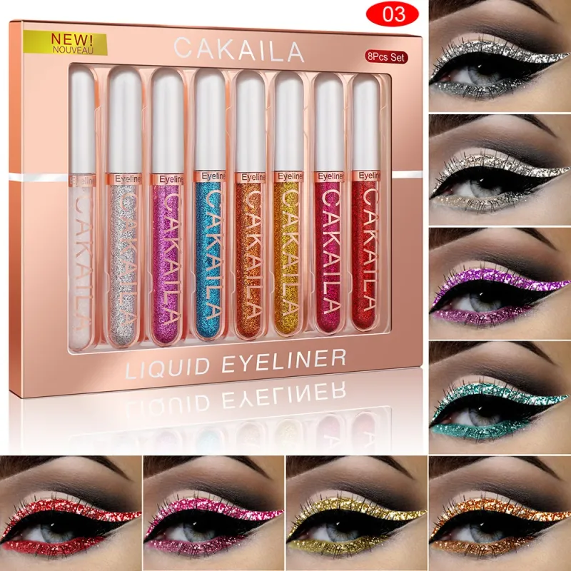 8 színű készlet vízálló szemceruza tollak hosszan tartó csillogó és színes szem smink kozmetikumok Beauty matt szemceruza ceruza készlet — image 9