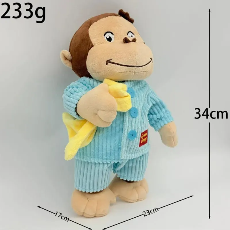 Νέο Anime Fire Dept Fireighter Curious George Plush Cute Baby Curious George Monkey Λούτρινα μαλακά ζώα Παιχνίδι κούκλας μαξιλαριού βελούδου — image 12