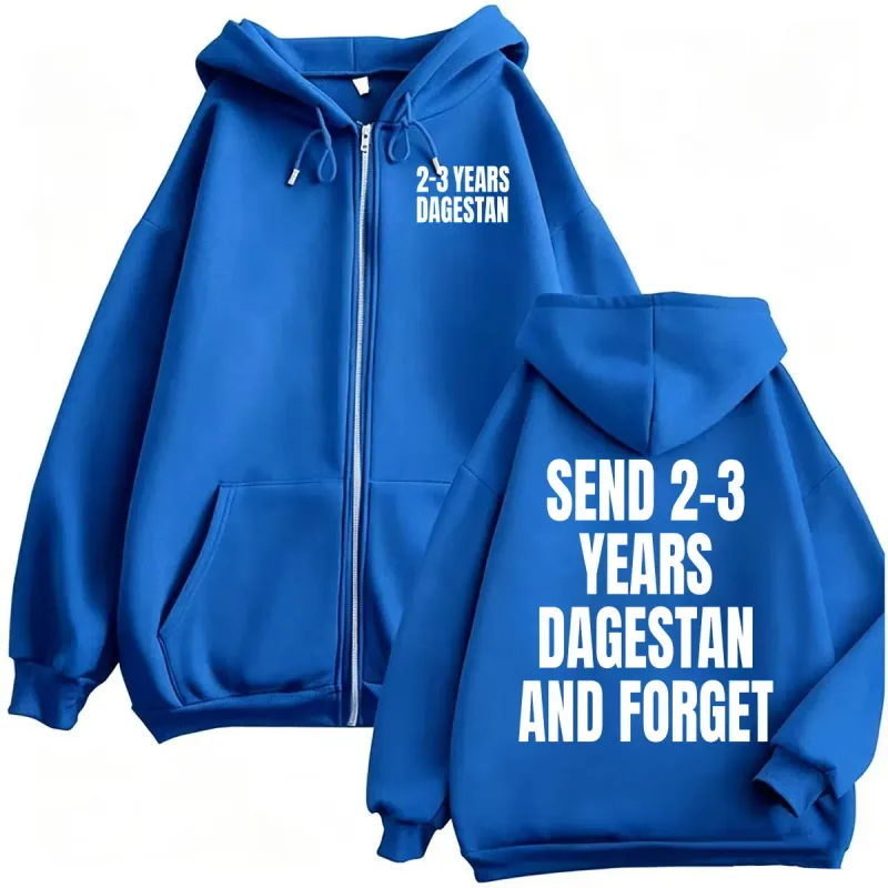Islam Makhachev Send Him 2-3 Years Dagestan and Forget Zipper Hoodies Men's Harajuku Streetwear Aesthetic Sweatshirt Jacket Coat — image 9