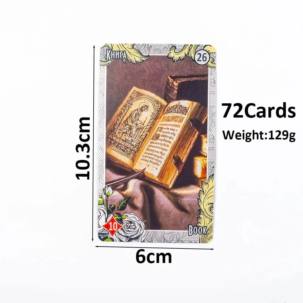 72Pcs ЛЕНОРМАН ВИНТАЖНЫЙ СТИЛЬ LENORMAND ORACLE Russian Visions Tarot Divination Fate Deck Board Game Card For Family Party — image 5