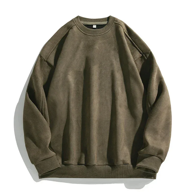 Märke Lila Sweatshirt Mans Mocka O Neck Höst Vinter Baggy Man Sweatshirts Casual Långärmad 2026 Nya Man Toppar