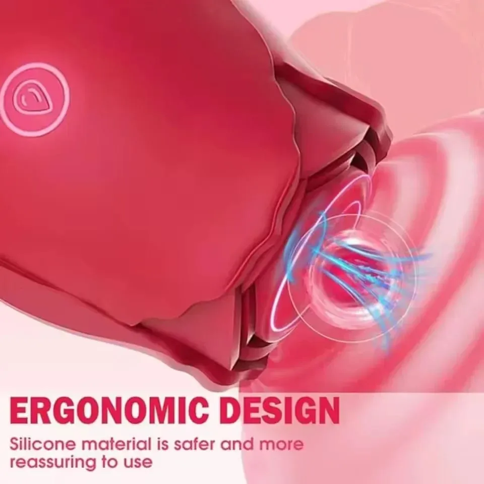 Rózsa alakú hüvely szopás vibrátor csók punci mellbimbó orális nyalás csikló stimuláció maszturbáló szex játékok nőknek — image 4