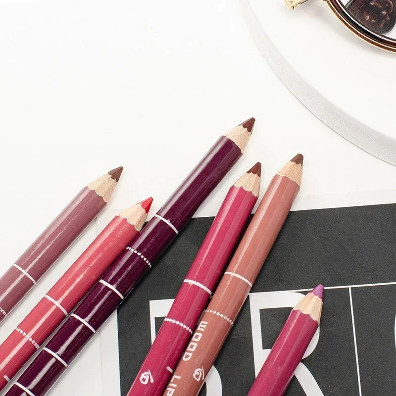 28Color Antifouling Lip Liner Professzionális rúzstoll Precise Waterproof Lip Outline Ceruza ajak smink Tartós szemceruza Krémes — image 2