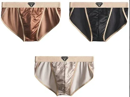 1/3 STK Herrbyxor Ice Silk Satinliknande underbyxor Herrkalsonger Sommar andas snabbtorkande trosor Sexiga U-påse underkläder — image 21