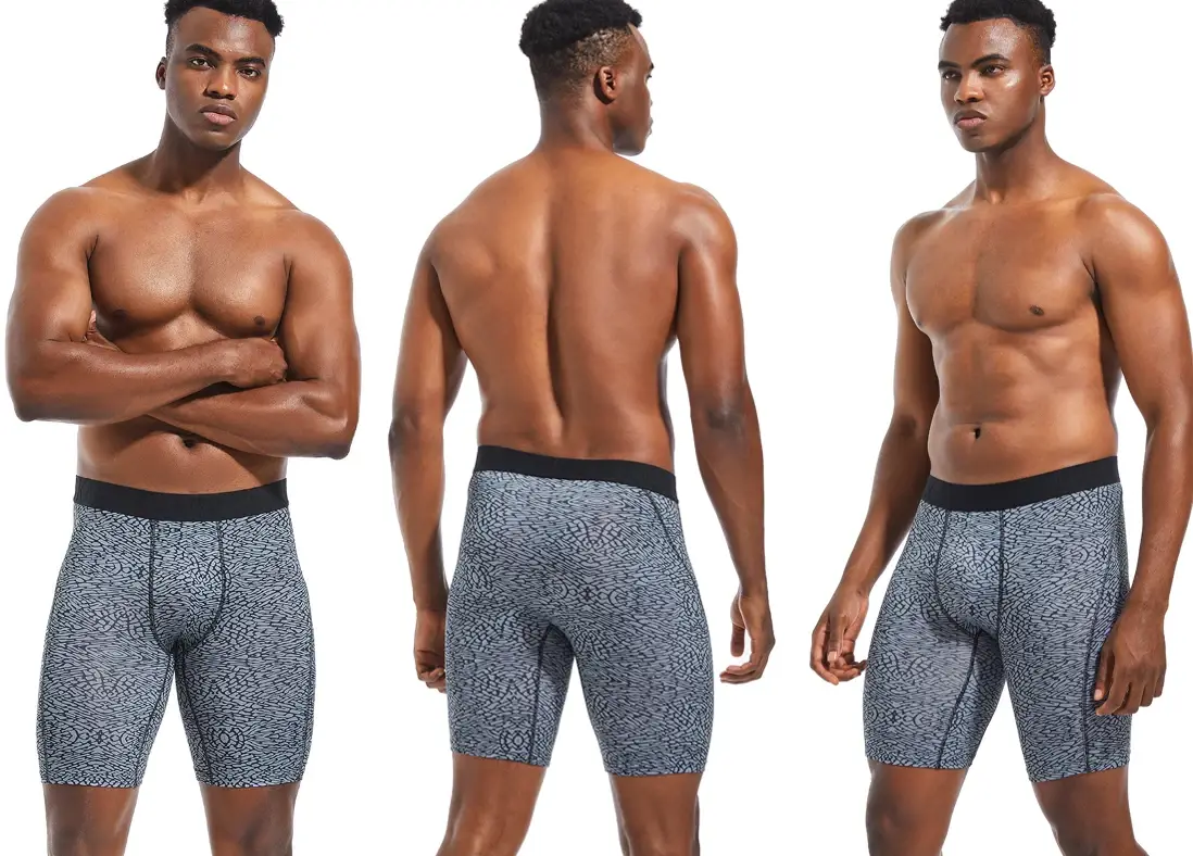 Moda longa dos homens boxers roupa interior de poliéster para homem cuecas sexy calcinha masculina confortável estiramento boxer shorts