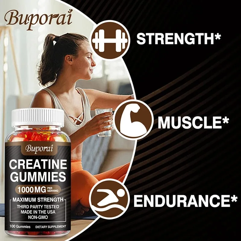 Creatine Monohydrate Gummies - Pre/post Workout Fitness Strength Muscle Building Provide Energy Supplements