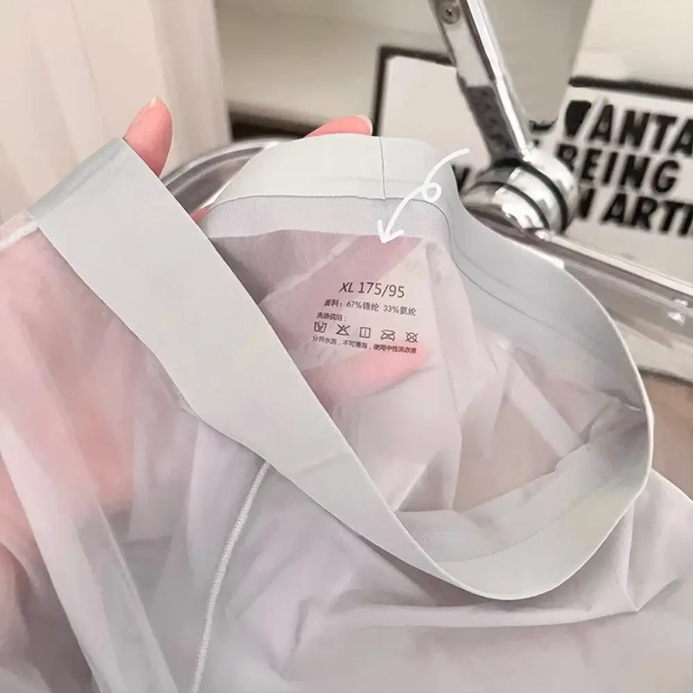 Men Sexy Elastic Men's Panties Quick Drying Ultra-thin Boxer Shorts Transparent Boxers Underwear U Bulge Pouch Sexy Und — image 5