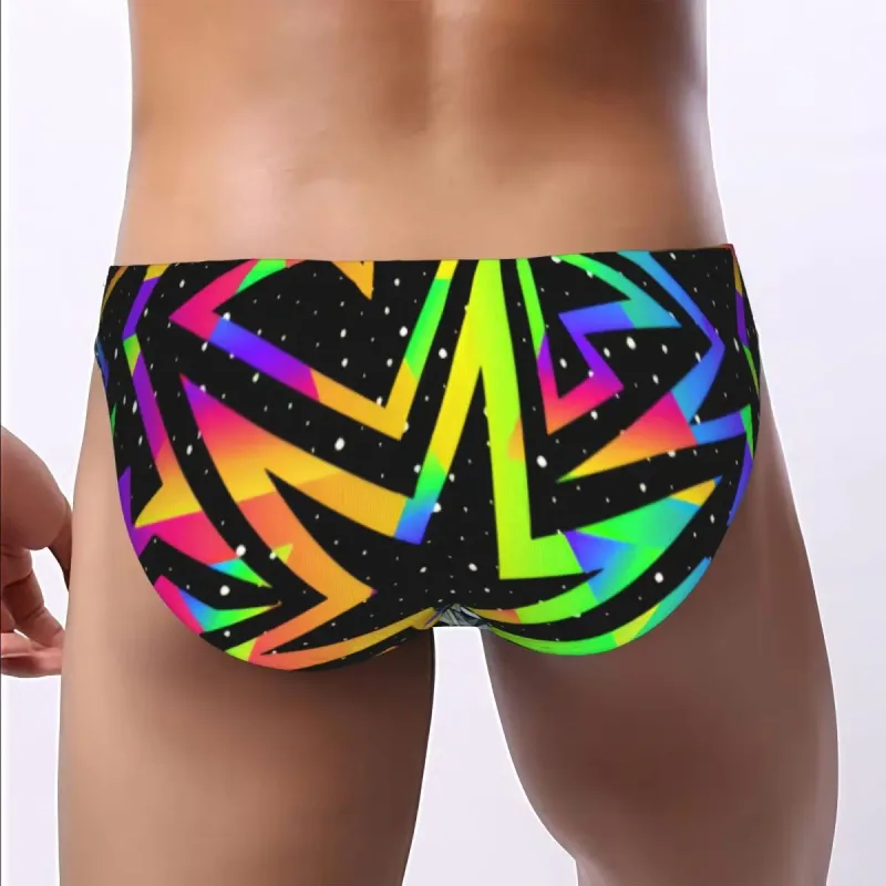 Men's Sexy Briefs Breathable Bikini Star Rainbow Geometric Pattern Men Underpants Low Cut Man Underwear Panties