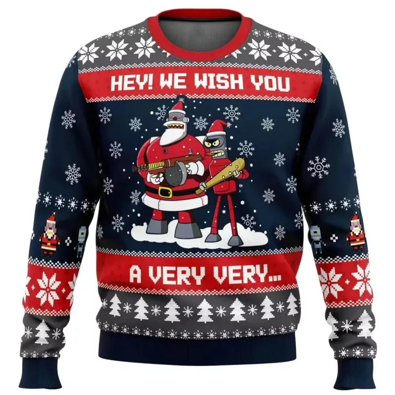 Novo 2026 feliz natal papai noel 3d impresso camisola de natal feriado feliz natal outono em torno do pescoço pullovers moletom — image 4