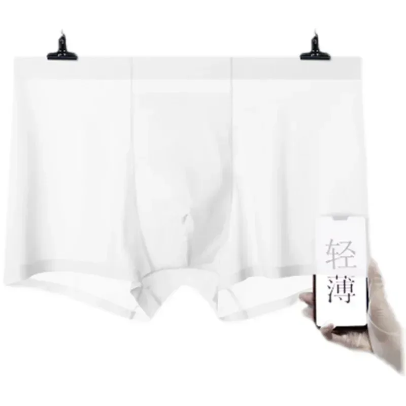 3 pçs de alta qualidade roupa interior masculina de seda gelo verão fino respirável sem costura calcinha sexy masculino plus size — image 4