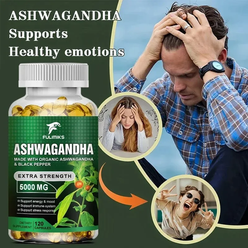 Vegetarian Organic Ashwagandha Extra Capsule Energy & Endurance Supplement Brain & Memory Relief Stress Deep Sleep