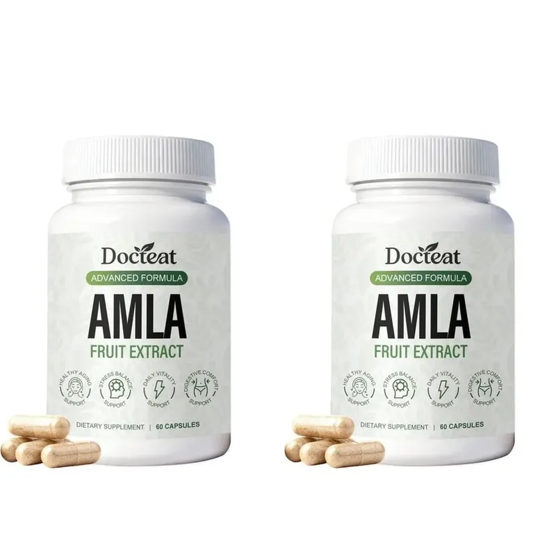 Docteat Amla gyümölcskivonat kapszula az immunrendszer támogatásáért és a bőr egészségéért C-vitamin B3-vitaminnal CoQ10 és PQQ 60 kapszula — image 8