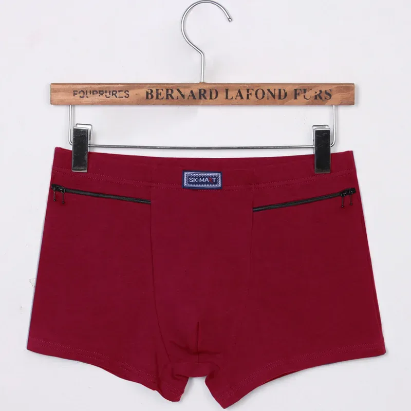 Herrfickor Underkläder Stöldskyddsbyxor Boxertrosor,två dragkedjor Fickor Bomullskalsonger,Boxershorts för herr,byxshorts 3256802472559571