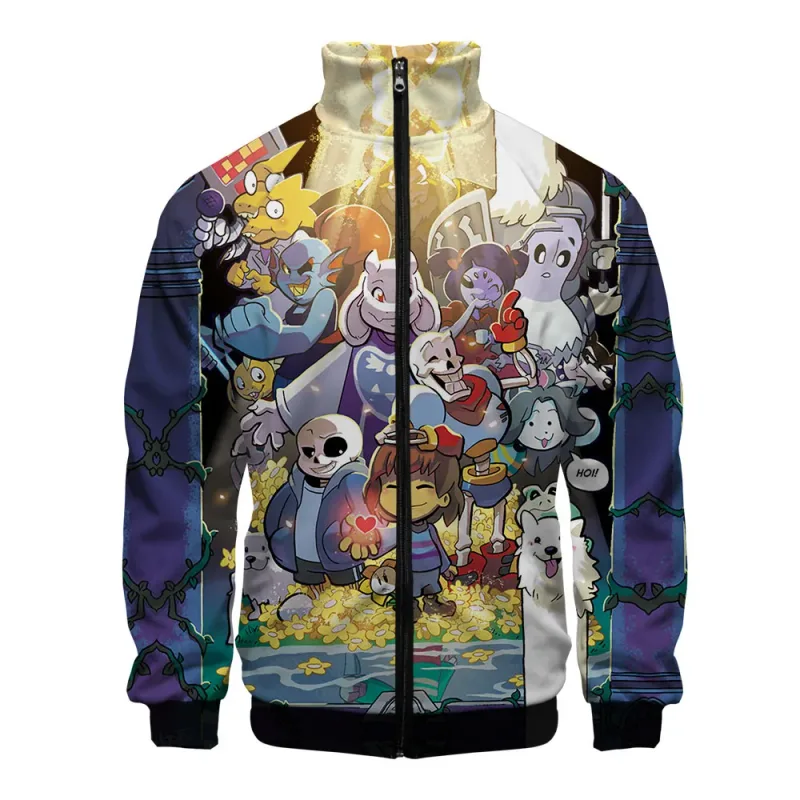 Luxury Popular Sans Undertale 3D Print Zipper Raglan Jacket Windbreaker Boys/Girls Comfortable Stand Collar Jackets Coats
