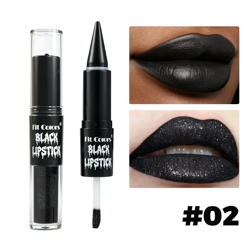 Halloween 2-in-1 Lip Gloss Matte Liner Liner Αδιάβροχο Υγρό Κραγιόν μακράς διαρκείας Ενυδατικό λαμπερό λαμπερό Lip Oil για πάρτι