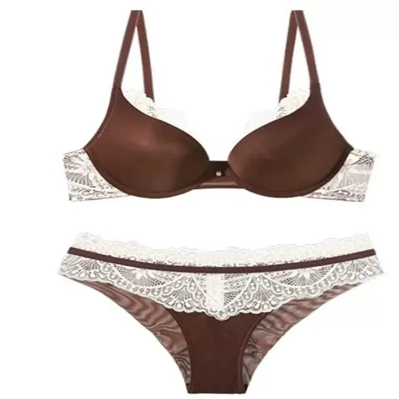 Γυναικείο Δαντελένιο Σετ Εσωρούχων Push Up Bra Anti Sagging Support Μαλακό Εσωρούχο Ελαφρύ Comfort Fashion Σετ γυναικείων εσωρούχων — image 6