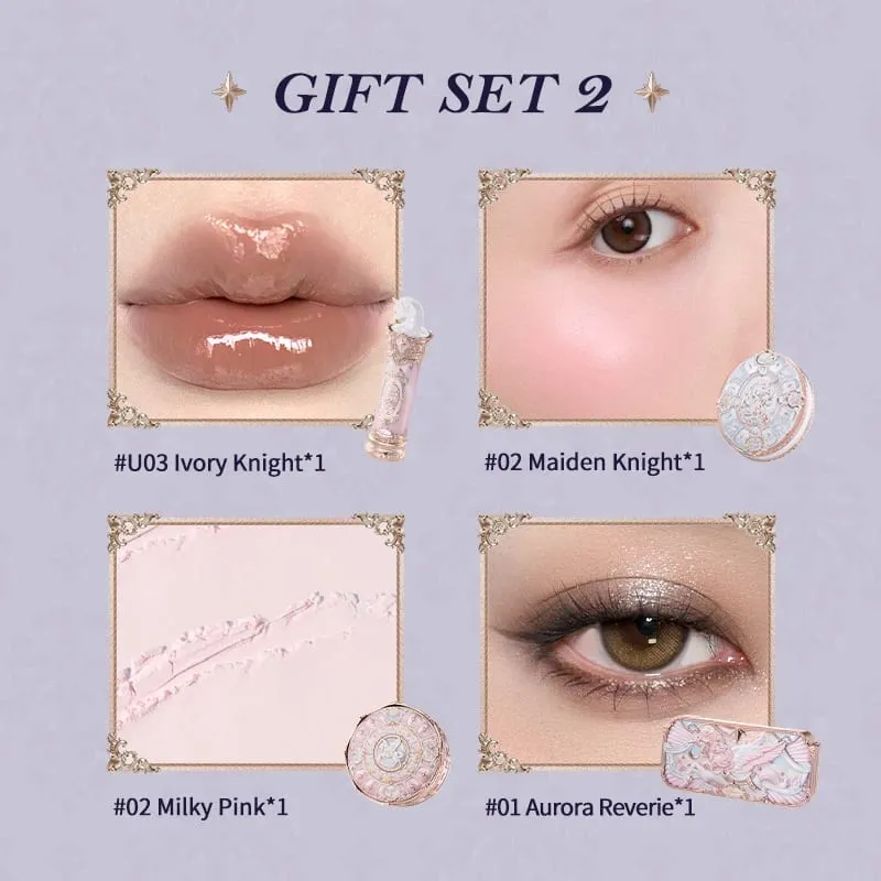 Flower Knows Knight Unicorn Σετ δώρου Σετ παλέτα μακιγιάζ Mirror Lipstick Blush Loose Setting Powder Kit De Maquillaje — image 8