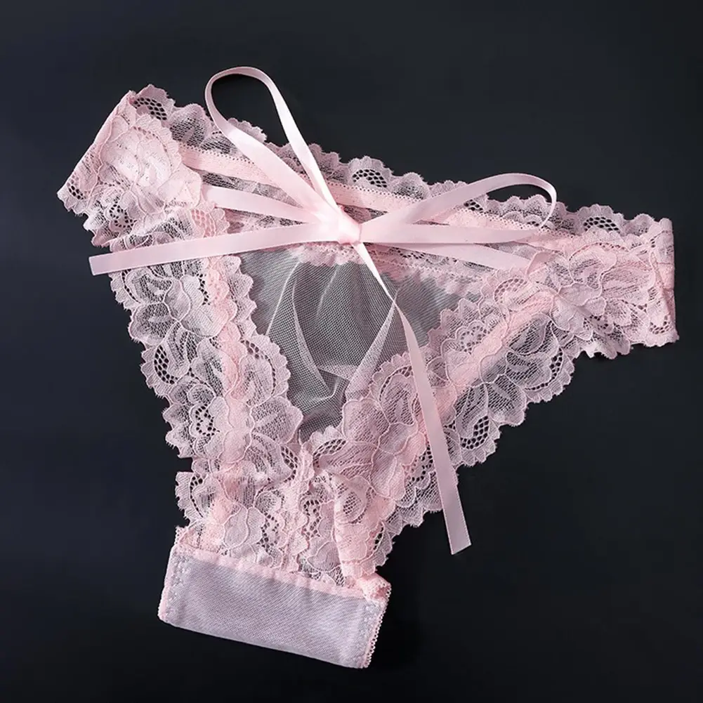 1pc Men's Bow Mesh Lace Hollow Out Briefs Ultra-thin Underwear 3D Bulge Pouch See Through Panties Low Waist Breathable Lingerie — image 5