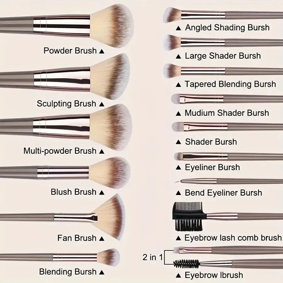 Ensemble de pinceaux de maquillage pour la Saint-Valentin, Kit d'outils de fond de teint multifonctionnel pour le visage, les yeux, le fard à joues, la poudre, ensemble complet de pinceaux de maquillage