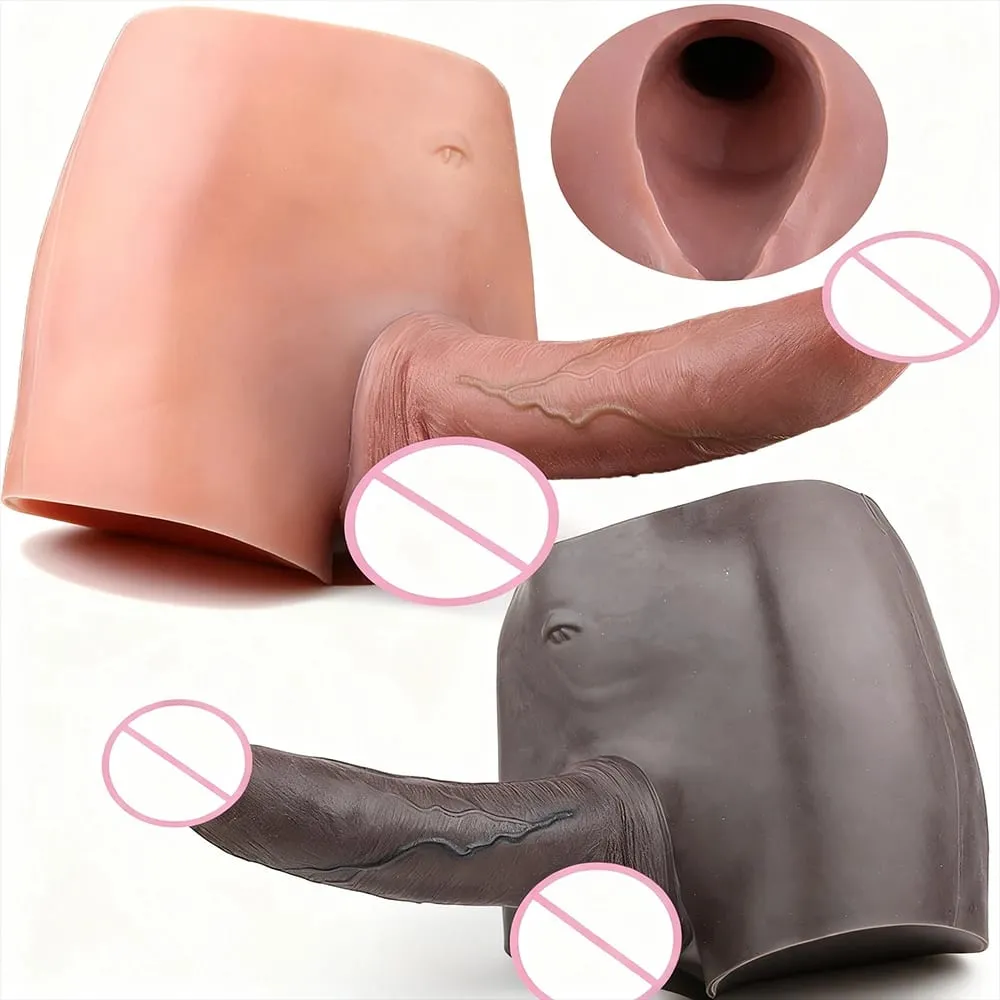 2 Colors Huge Hollow Dildo Pants High Wa