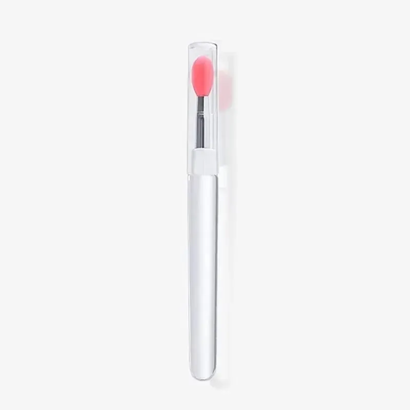 1/2/3/4pcs Portable Silicone Lip Brush With Cover Soft Multifunctional Lip Balm Applicator Lipstick Lipgloss Makeup Brushes — image 8