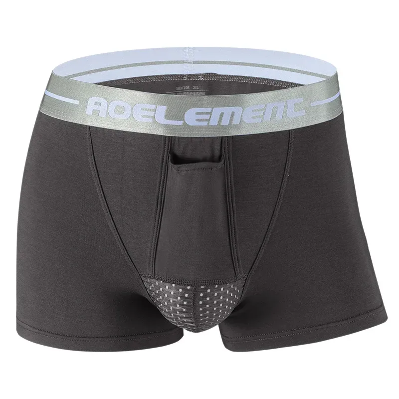 L-5XL Malaking Sukat ng Lalaki Varicocele Underwear Scrotal Testicle Support Dual Pouch Boxer Spermatic Cord Bullet Separation Underpant